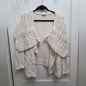 NAF NAF Cream Cowl Neck Cable Knit Sweater, Very Warm! Sixe XL